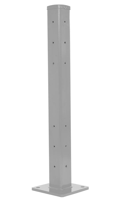 Vestil GR-F2R-DI-TP42-SL Steel Rigid Tube Post Drop In Style 42 in. For 2 Ribbed Drop In Style Guard Rails Silver Lining