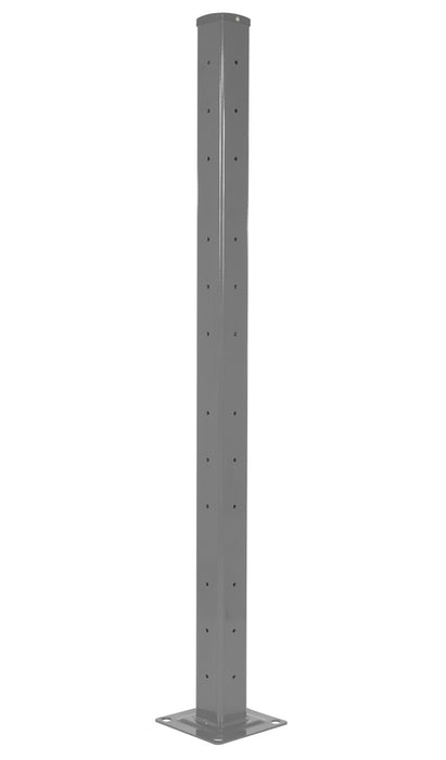 Vestil GR-F2R-DI-TP72-GYSG Steel Rigid Tube Post Drop In Style 72 in. For 2 Ribbed Drop In Style Guard Rails Gray Semi Gloss