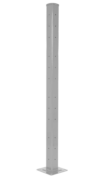 Vestil GR-F2R-DI-TP72-SL Steel Rigid Tube Post Drop In Style 72 in. For 2 Ribbed Drop In Style Guard Rails Silver Lining