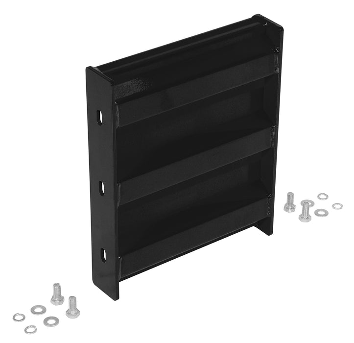 Vestil GR-F3R-BO-1-BK Steel 3 Ribbed Bolt On Style Guard Rail 12 in. Length Black