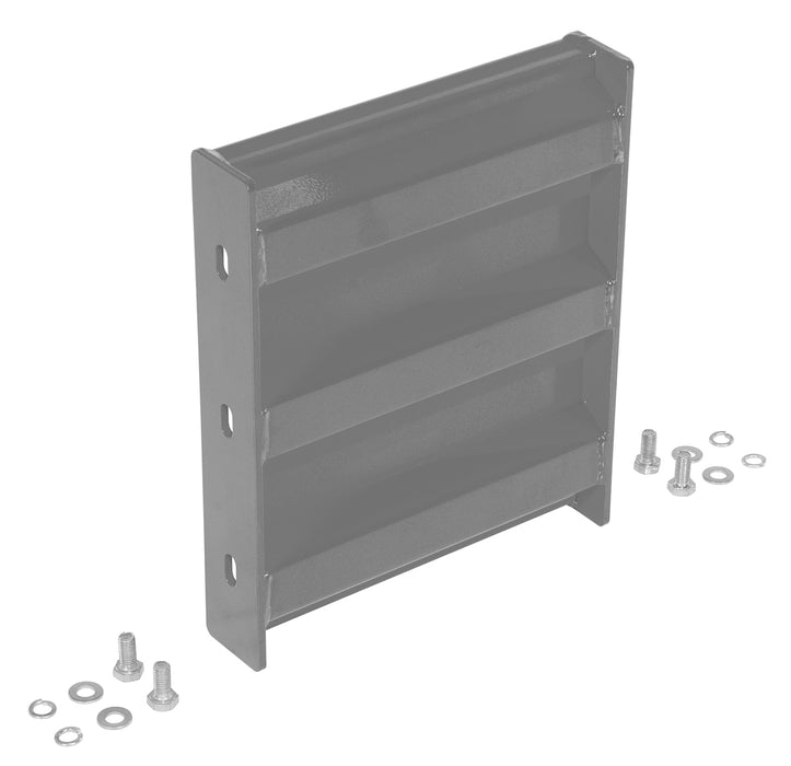 Vestil GR-F3R-BO-1-GYSG Steel 3 Ribbed Bolt On Style Guard Rail 12 in. Length Gray Semi Gloss