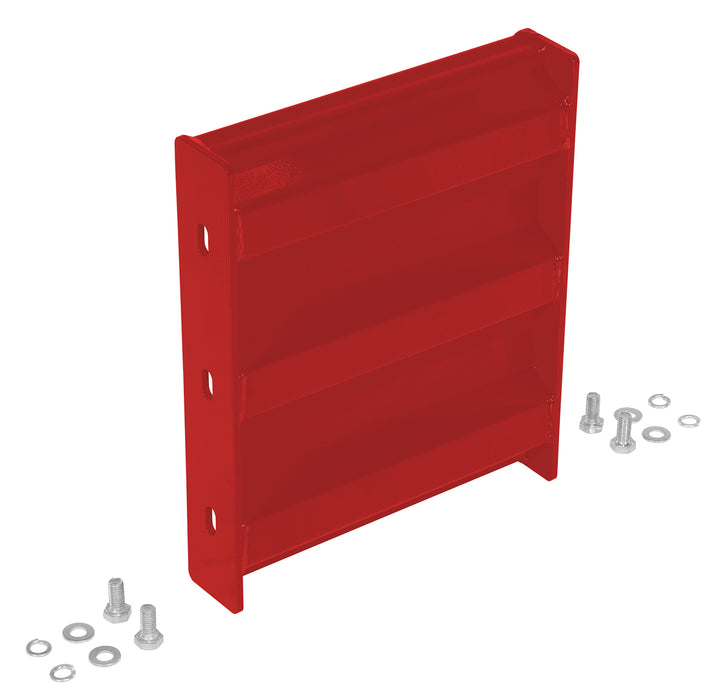 Vestil GR-F3R-BO-1-RD Steel 3 Ribbed Bolt On Style Guard Rail 12 in. Length Red