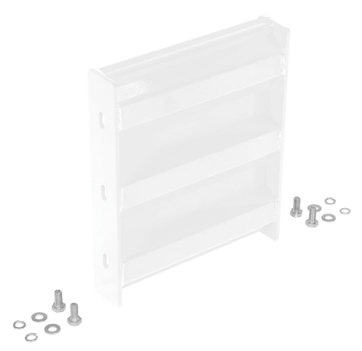 Vestil GR-F3R-BO-1-WT Steel 3 Ribbed Bolt On Style Guard Rail 12 in. Length White