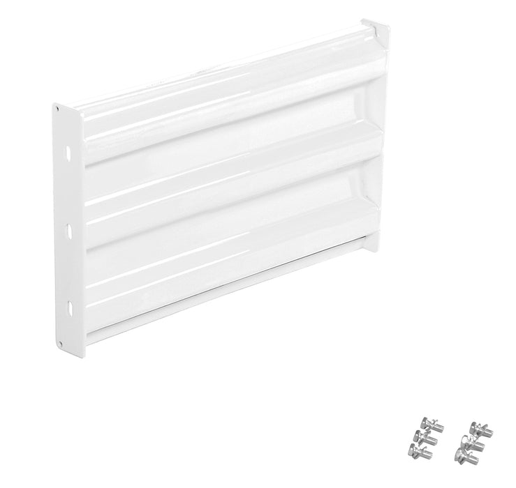 Vestil GR-F3R-BO-2-WT Steel 3 Ribbed Bolt On Style Guard Rail 24 in. Length White