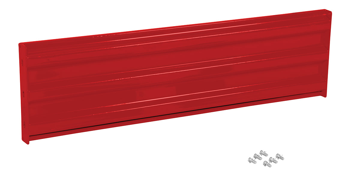Vestil GR-F3R-BO-5-RD Steel 3 Ribbed Bolt On Style Guard Rail 53.875 in. Length Red