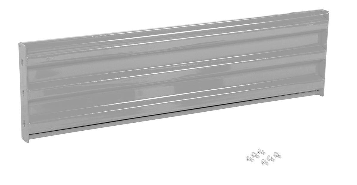 Vestil GR-F3R-BO-5-SL Steel 3 Ribbed Bolt On Style Guard Rail 53.875 in. Length Silver