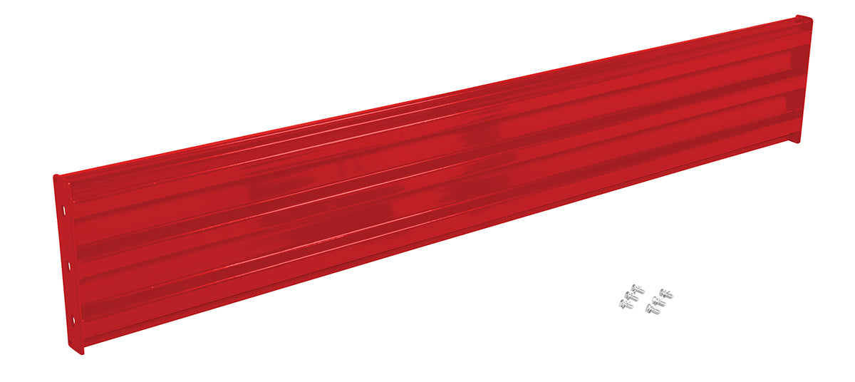 Vestil GR-F3R-BO-8-RD Steel 3 Ribbed Bolt On Style Guard Rail 89.875 in. Length Red