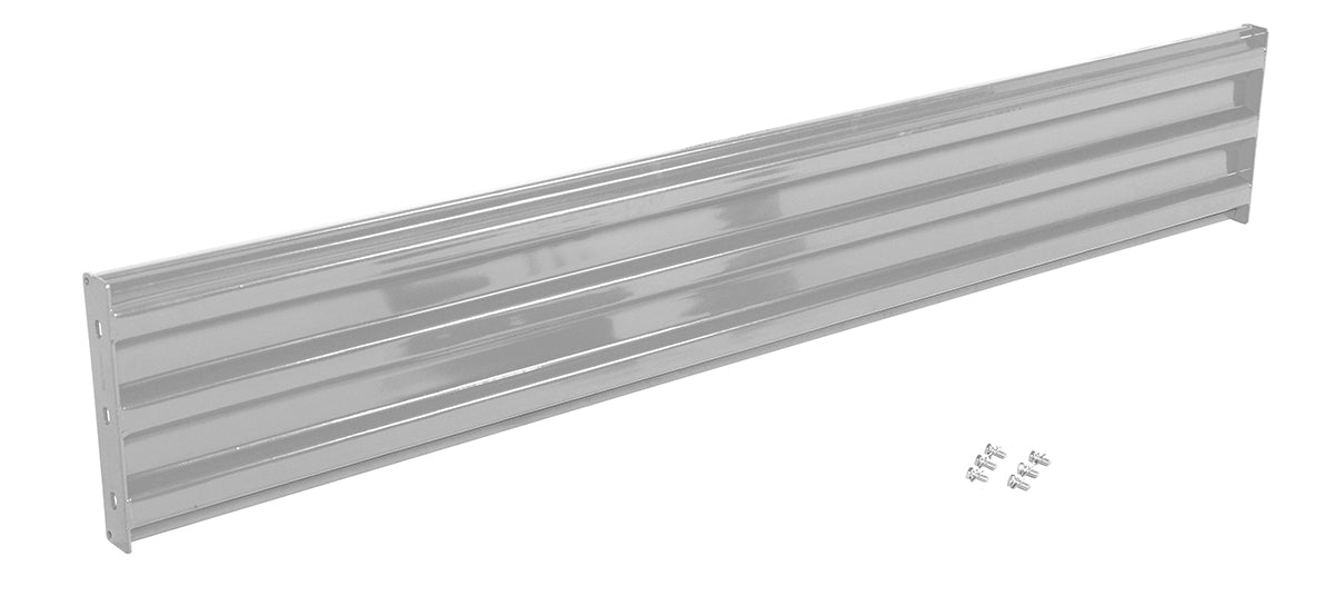 Vestil GR-F3R-BO-9-SL Steel 3 Ribbed Bolt On Style Guard Rail 101.875 in. Length Silver