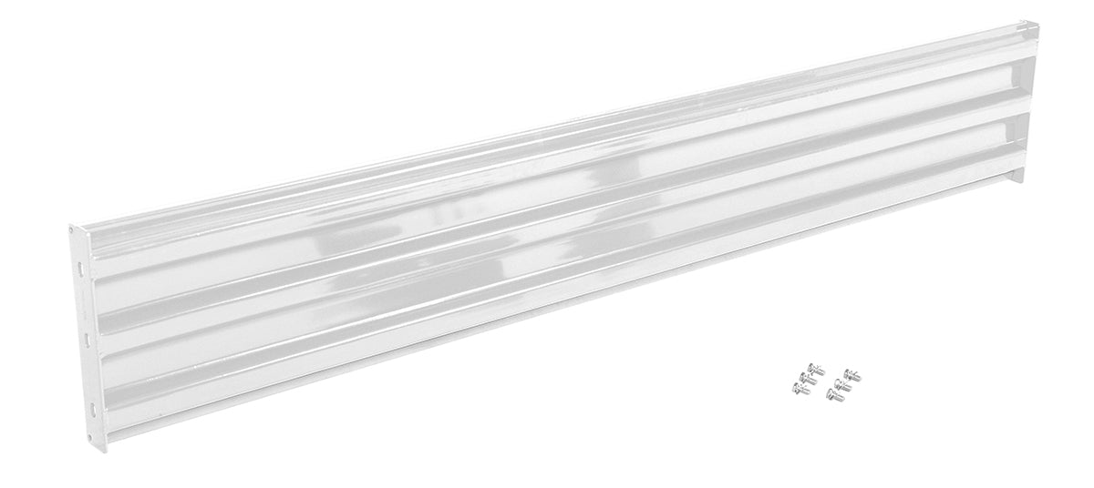 Vestil GR-F3R-BO-9-WT Steel 3 Ribbed Bolt On Style Guard Rail 101.875 in. Length White