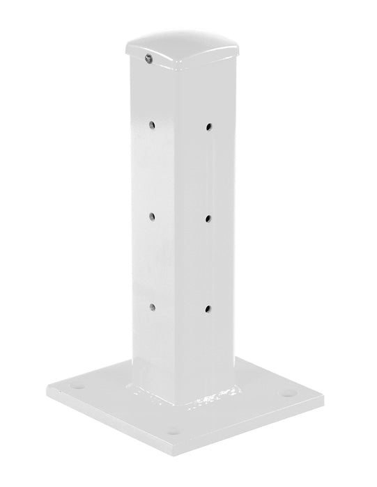 Vestil GR-F3R-BO-TP18-WT Steel Rigid Tube Post Bolt On Style 18 in. For 3 Ribbed Bolt On Style Guard Rails White