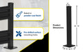 Vestil GR-F3R-BO-TP42-BK steel rigid tube post bolt on style feature overview 3