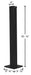 Vestil GR-F3R-BO-TP42-BK steel rigid tube post bolt on style dimensions diagram