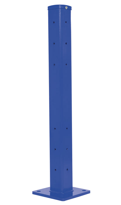 Vestil GR-F3R-BO-TP42-BU Steel Rigid Tube Post Bolt On Style 3-1/24 in. For 3 Ribbed Bolt On Style Guard Rails Blue