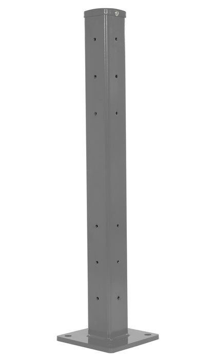Vestil GR-F3R-BO-TP42-GYSG Steel Rigid Tube Post Bolt On Style 3-1/24 in. For 3 Ribbed Bolt On Style Guard Rails Gray Semi Gl
