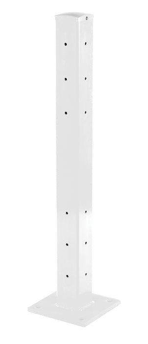 Vestil GR-F3R-BO-TP42-WT Steel Rigid Tube Post Bolt On Style 3-1/24 in. For 3 Ribbed Bolt On Style Guard Rails White