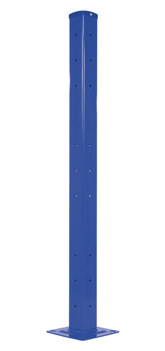 Vestil GR-F3R-BO-TP60-BU Steel Rigid Tube Post Bolt On Style 60 in. For 3 Ribbed Bolt On Style Guard Rails Blue