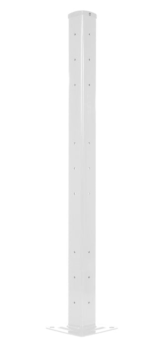 Vestil GR-F3R-BO-TP60-WT Steel Rigid Tube Post Bolt On Style 60 in. For 3 Ribbed Bolt On Style Guard Rails White
