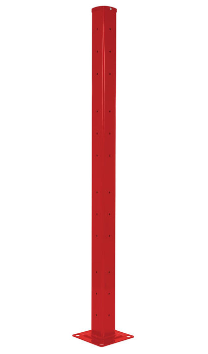 Vestil GR-F3R-BO-TP72-RD Steel Rigid Tube Post Bolt On Style 72 in. For 3 Ribbed Bolt On Style Guard Rails Red