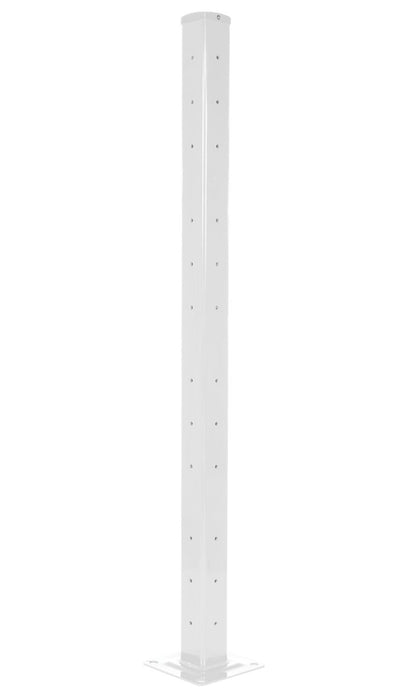 Vestil GR-F3R-BO-TP72-WT Steel Rigid Tube Post Bolt On Style 72 in. For 3 Ribbed Bolt On Style Guard Rails White
