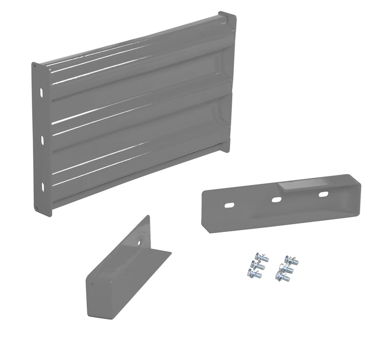 Vestil GR-F3R-DI-2-GYSG Steel 3 Ribbed Drop In Style Guard Rail 24 in. Length Gray Semi Gloss