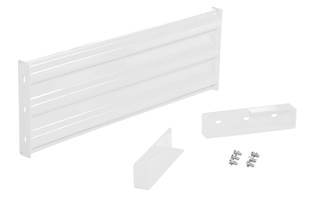 Vestil GR-F3R-DI-3-WT Steel 3 Ribbed Drop In Style Guard Rail 29.875 In Length White