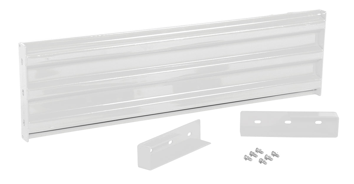 Vestil GR-F3R-DI-5-WT Steel 3 Ribbed Drop In Style Guard Rail 53.875 in. Length White