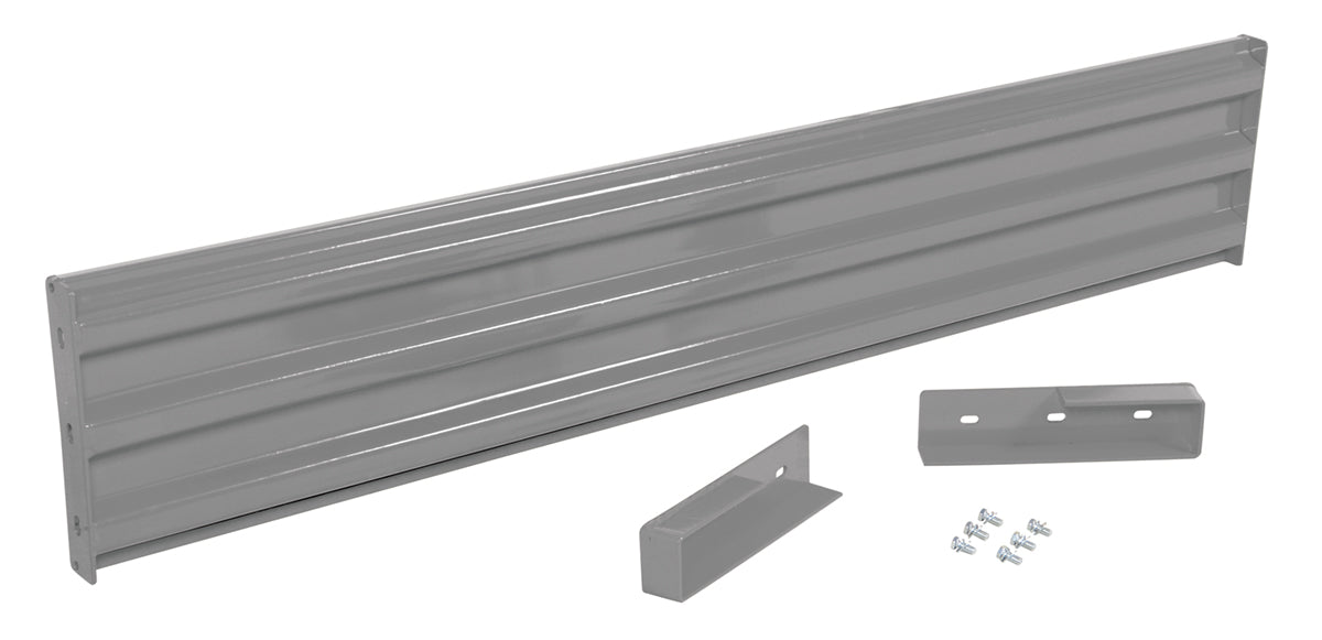 Vestil GR-F3R-DI-7-GYSG Steel 3 Ribbed Drop In Style Guard Rail 77.875 in. Length Gray Semi Gloss