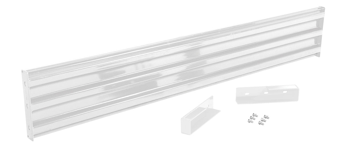 Vestil GR-F3R-DI-8-WT Steel 3 Ribbed Drop In Style Guard Rail 89.875 in. Length White