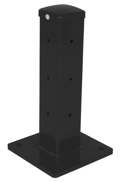 Vestil GR-F3R-DI-TP18-BK Steel Rigid Tube Post Drop In 18 in. For 3 Ribbed Drop In Style Guard Rails Black