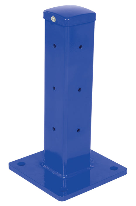 Vestil GR-F3R-DI-TP18-BU Steel Rigid Tube Post Drop In 18 in. For 3 Ribbed Drop In Style Guard Rails Blue