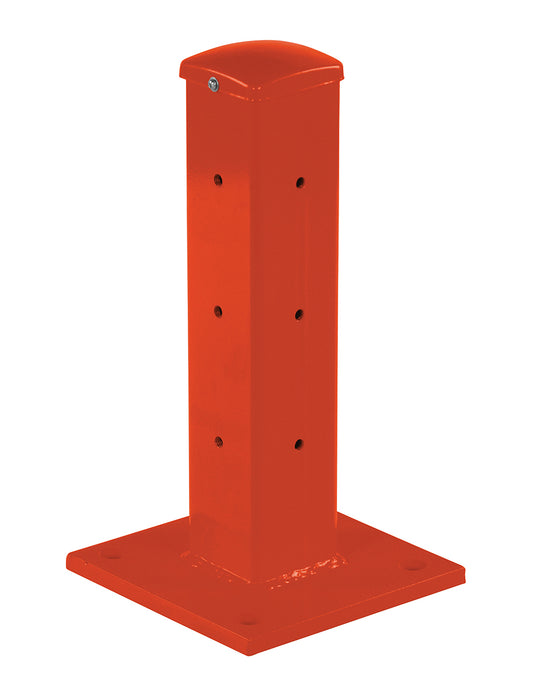 Vestil GR-F3R-DI-TP18-OR Steel Rigid Tube Post Drop In 18 in. For 3 Ribbed Drop In Style Guard Rails Orange