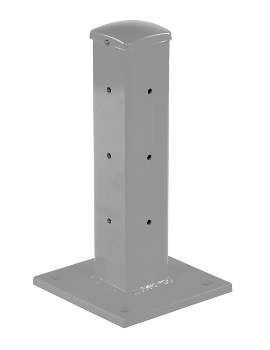 Vestil GR-F3R-DI-TP18-SL Steel Rigid Tube Post Drop In 18 in. For 3 Ribbed Drop In Style Guard Rails Silver Lining