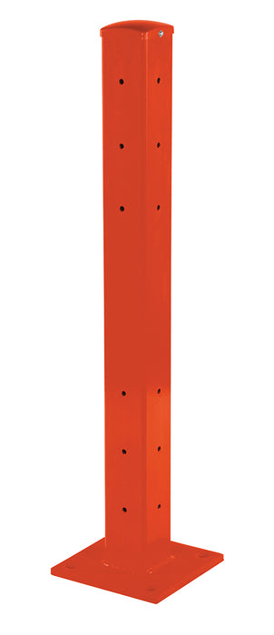 Vestil GR-F3R-DI-TP42-OR Steel Rigid Tube Post Drop In 42 in. For 3 Ribbed Drop In Style Guard Rails Orange