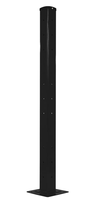 Vestil GR-F3R-DI-TP60-BK Steel Rigid Tube Post Drop In 60 in. For 3 Ribbed Drop In Style Guard Rails Black