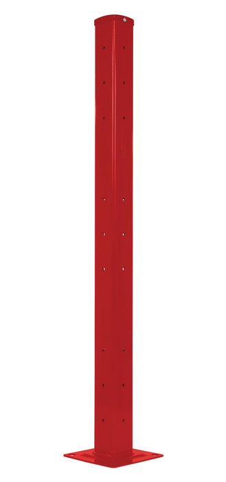 Vestil GR-F3R-DI-TP60-RD Steel Rigid Tube Post Drop In 60 in. For 3 Ribbed Drop In Style Guard Rails Red