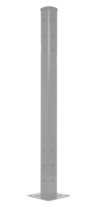 Vestil GR-F3R-DI-TP60-SL Steel Rigid Tube Post Drop In 60 in. For 3 Ribbed Drop In Style Guard Rails Silver Lining
