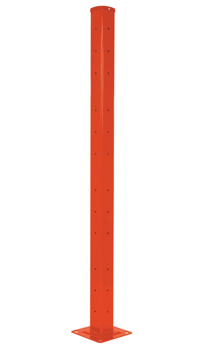 Vestil GR-F3R-DI-TP72-OR Steel Rigid Tube Post Drop In 72 in. For 3 Ribbed Drop In Style Guard Rails Orange