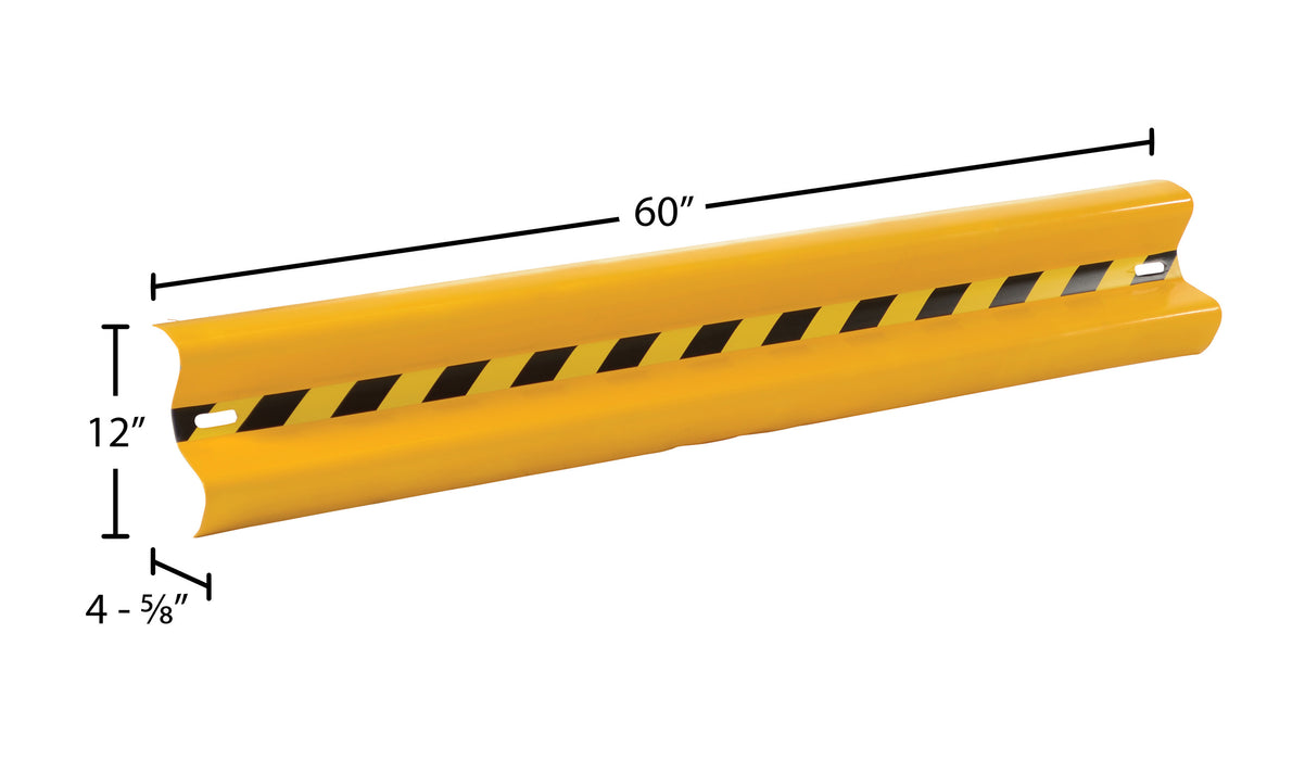 Vestil GR-H2R-BO-5-YL steel straight guard rail dimensions diagram