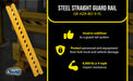 Vestil GR-H2R-BO-9-YL steel straight guard rail feature overview 2