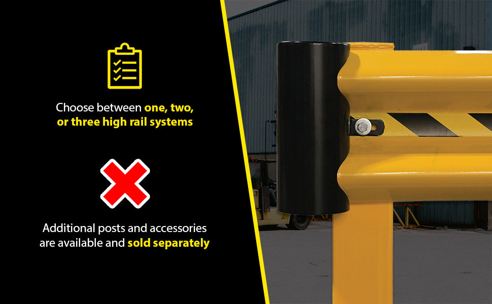 Vestil GR-H2R-BO-9-YL steel straight guard rail feature overview 3