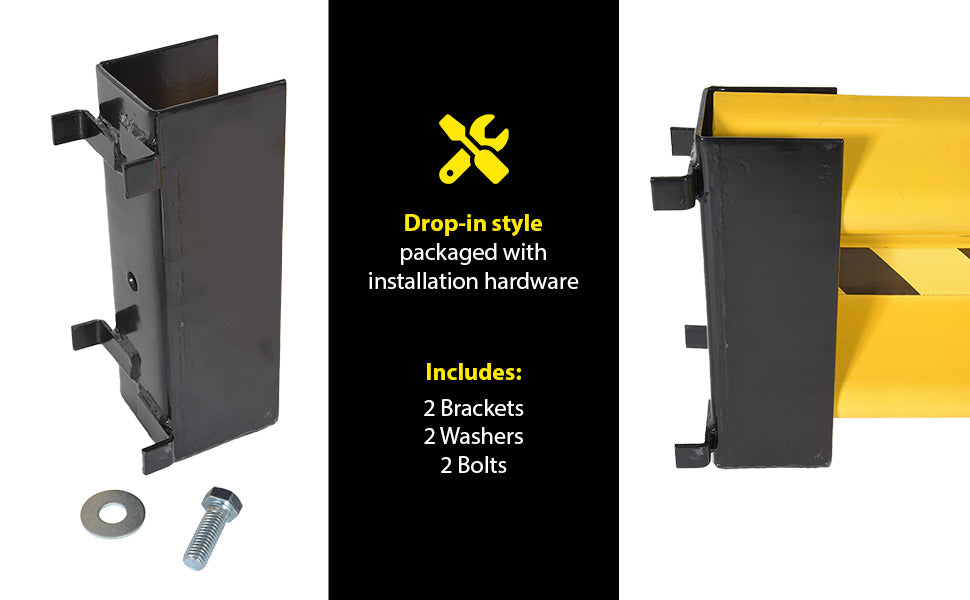 Vestil GR-H2R-DI-11-YL steel drop in guard rail feature overview 1