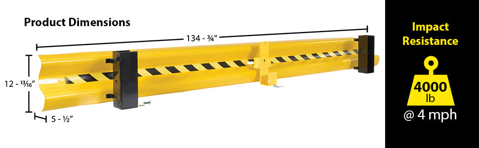Vestil GR-H2R-DI-11-YL steel drop in guard rail feature overview 2