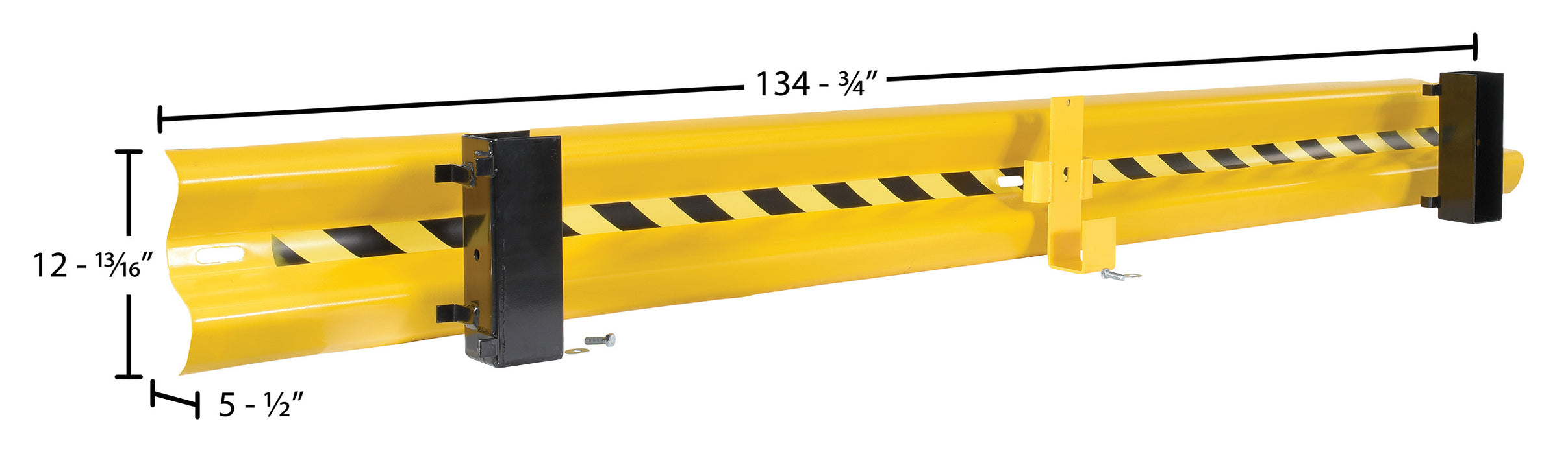 Vestil GR-H2R-DI-11-YL steel drop in guard rail dimensions diagram