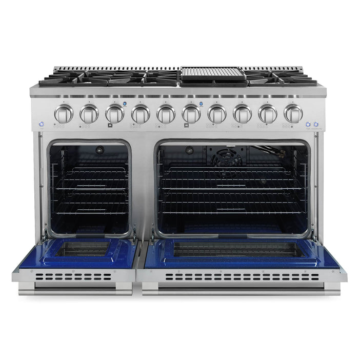 Cosmo 48-Inch 5.5 Cu. Ft. Double Oven Gas Range with 8 Italian Burners in Stainless Steel (COS-GRP486G) Cosmo
