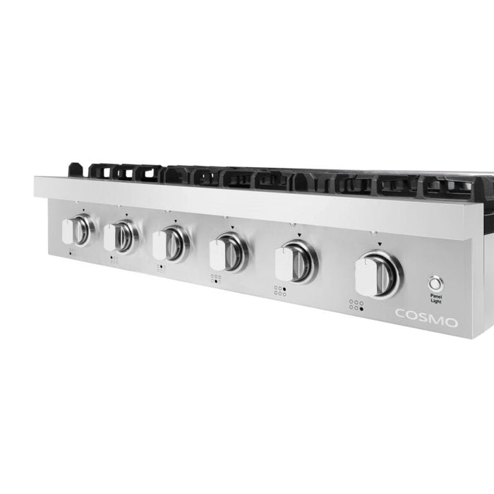 Cosmo 36-Inch Slide-In Counter Gas Cooktop with 6 Burners in Stainless Steel (COS-GRT366) Cosmo