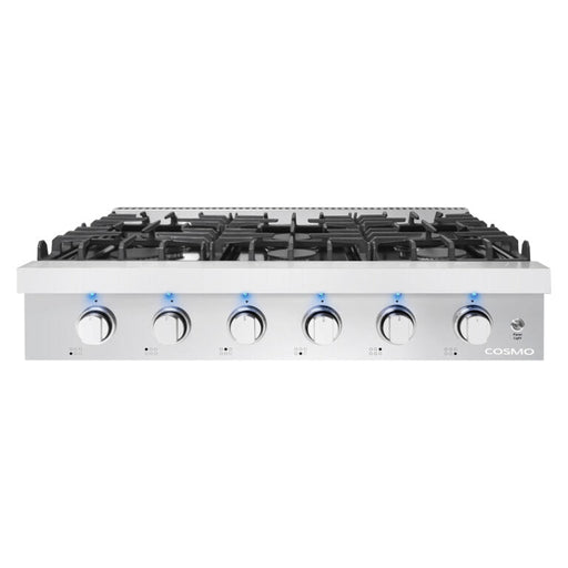 Cosmo 36-Inch Slide-In Counter Gas Cooktop with 6 Burners in Stainless Steel (COS-GRT366) Cosmo