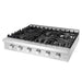 Cosmo 36-Inch Slide-In Counter Gas Cooktop with 6 Burners in Stainless Steel (COS-GRT366) Cosmo