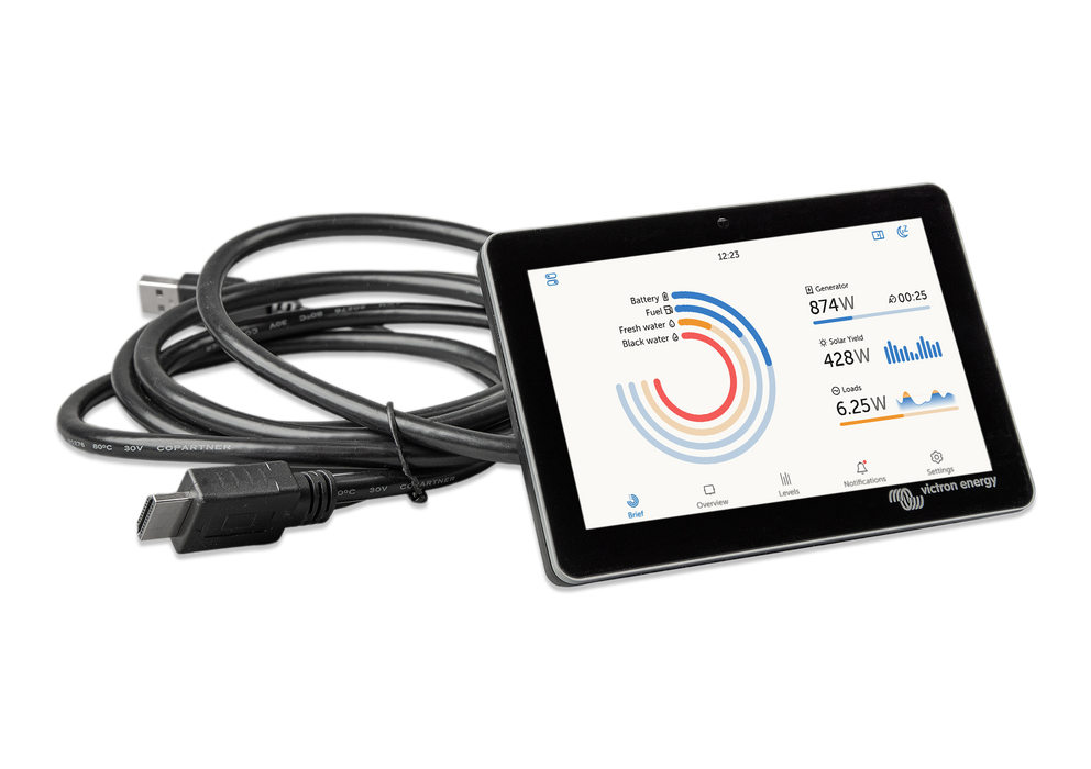 Victron GX Touch 50 5 inch touchscreen display for Cerbo GX - angle view