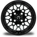 MODZ Galaxy 12x7 Glossy Black Wheel & Gladiator Golf A/P Tire golf cart wheel and tire – view 3