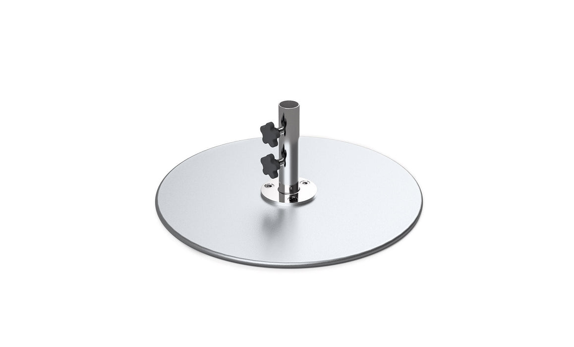 Ledge Lounger Galvanized Steel Plate Base - 70 lbs — lver-70lbs-8" Stem-1.5" Pole